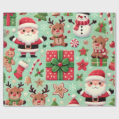 rudolf en Santa Wrapping Paper Cadeaupapier (Vlak)