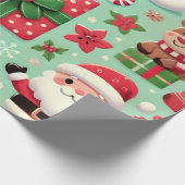 rudolf en Santa Wrapping Paper Cadeaupapier (Hoek)