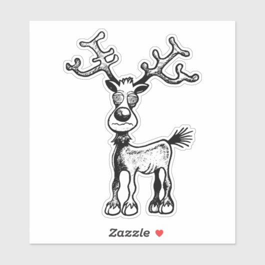 Rudolf het gestreste rendier sticker (Vel)