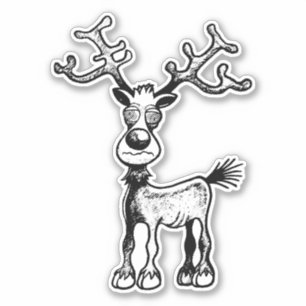 Rudolf het gestreste rendier sticker