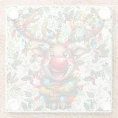 Rudolf het rendier glazen onderzetter (Achterkant)