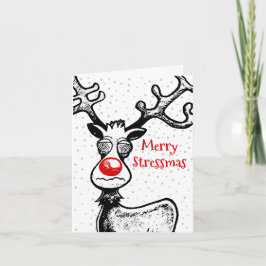 Rudolf het rendier wenst je een vrolijk kerstfeest feestdagen kaart