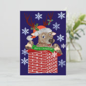 Rudolf kerstgroet feestdagenkaart (Staand voorkant)