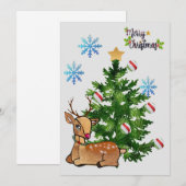 Rudolf-kerstkaart Feestdagenkaart (Voorkant / Achterkant)