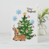 Rudolf-kerstkaart Feestdagenkaart (Staand voorkant)