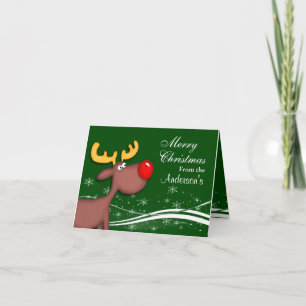 Rudolf Kerstmis Feestdagen Kaart