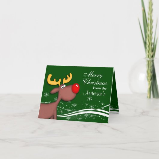 Rudolf Kerstmis Feestdagen Kaart (Voorkant)