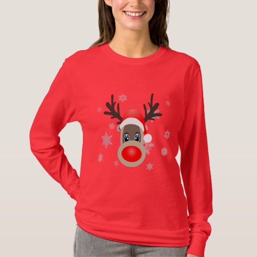 Rudolf - kerstrendier t-shirt (Voorkant)