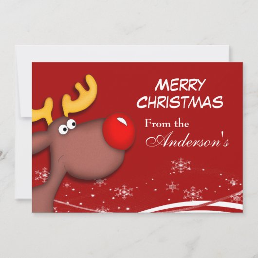 Rudolf-kerstWenskaart Feestdagenkaart (Voorkant)