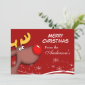 Rudolf-kerstWenskaart Feestdagenkaart (Staand voorkant)
