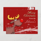Rudolf-kerstWenskaart Feestdagenkaart (Voorkant / Achterkant)