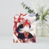Rudolf Koivu "Elves Sled Ride" Briefkaart (Staand voorkant)