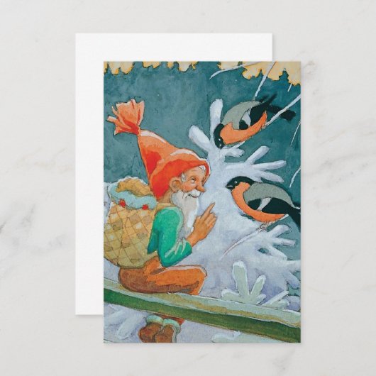 Rudolf Koivu "Kerstgenote en vogels" Bedankkaart (Voorkant / Achterkant)