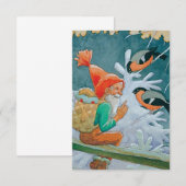 Rudolf Koivu “Kerstkabouter en Vogels” Bedankkaart (Voorkant / Achterkant)