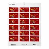 Rudolf-Label met kerstcadeaus Etiket (Full Sheet)
