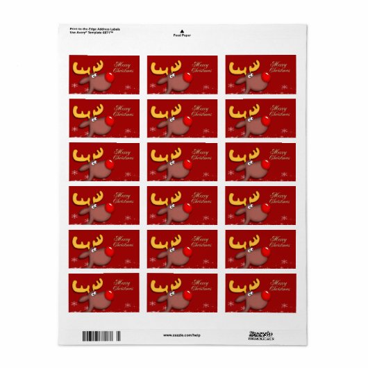 Rudolf-Label met kerstcadeaus Etiket (Full Sheet)