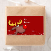 Rudolf-Label met kerstcadeaus Etiket (Insitu)