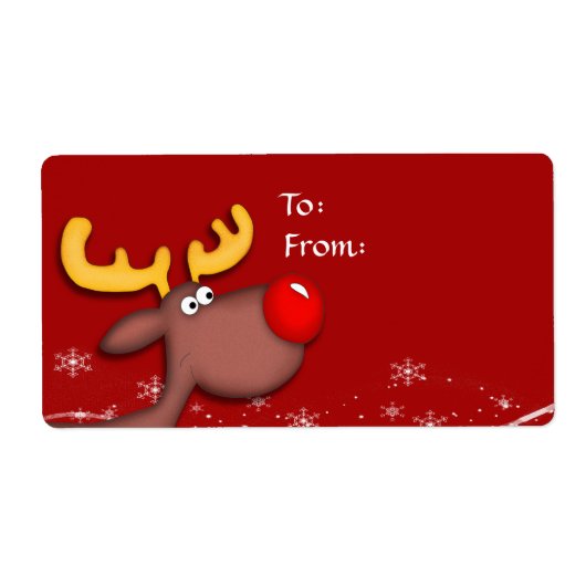 Rudolf-Label met kerstcadeaus Etiket (Voorkant)