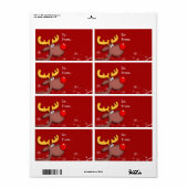 Rudolf-Label met kerstcadeaus Etiket (Full Sheet)