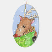 rudolf met de lijst keramisch ornament (Links)