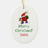 rudolf met de lijst keramisch ornament (Achterkant)