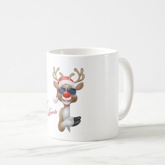 Rudolf mit Brille Weihnachten Tasse Koffiemok (Voorkant rechts)