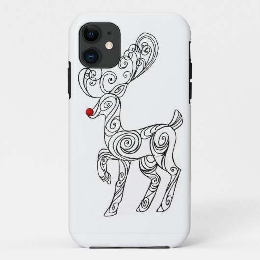 Rudolf Red Nose Reindeer Phone Case (Achterkant)