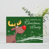 Rudolf Reindeer Company Kerstparty Kaart (Staand voorkant)
