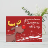 Rudolf Reindeer Company Kerstparty Kaart (Staand voorkant)
