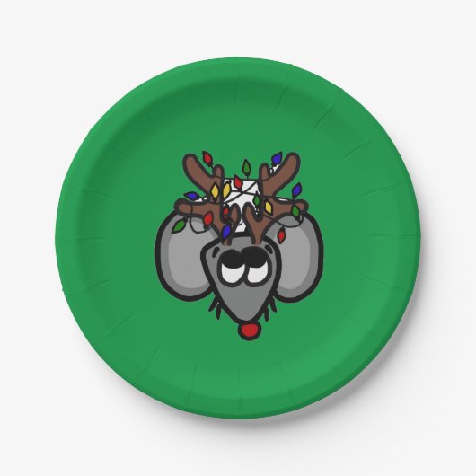 Rudolf Reindeer Mouse Paper Bord (groen) (Voorkant)