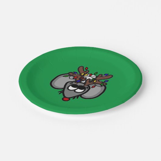 Rudolf Reindeer Mouse Paper Bord (groen) (Gekanteld)
