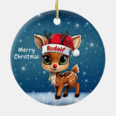 Rudolf Rendier, rendier met rode neus en gewei 🦌� Keramisch Ornament (Achterkant)