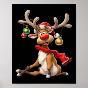 Rudolf Rentier Xmas Rendier Christmas Mannen Vrouw Poster