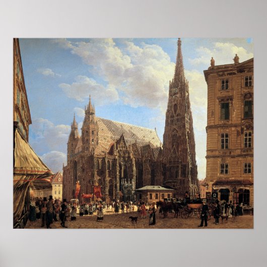Rudolf von Alt St. Stephen's Cathedral in Wenen Poster (Voorkant)