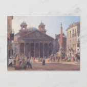 Rudolf von Alt- The Pantheon and the Piazza della Briefkaart (Voorkant)