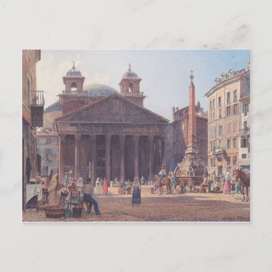 Rudolf von Alt- The Pantheon and the Piazza della Briefkaart (Voorkant)