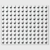 Rudolf - Zwart Cadeaupapier (Vlak)