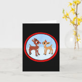 Rudolph And Clarice Christmas Kids Girls Tee Reind Kaart (Gele Bloem)