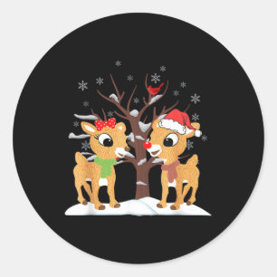 Rudolph and Clarice Kinder Girls T-shirt Reind Ronde Sticker