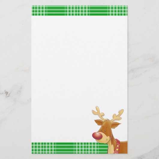 Rudolph and Green Plaid Briefpapier (Voorkant)