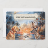 Rudolph & Belle aan het strand – 5x7 Wenskaart Feestdagenkaart (Voorkant)