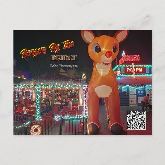 Rudolph bij Burgers by the Bridge Feestdagenkaart (Voorkant)