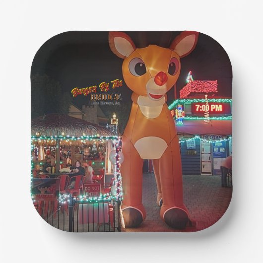 Rudolph bij Burgers By The Bridge Papieren Bordje (Voorkant)