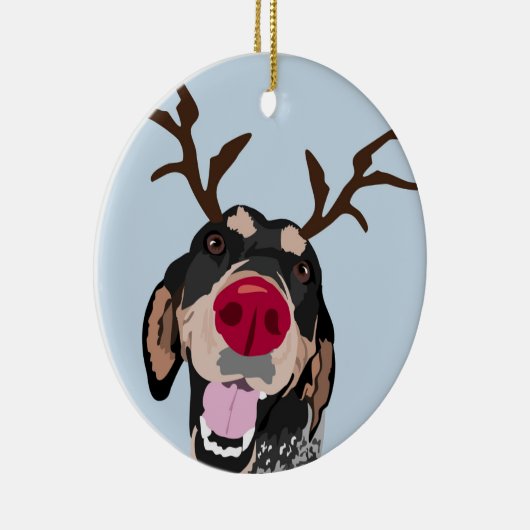 Rudolph Bluetick Coonhound Ornament (Rechts)