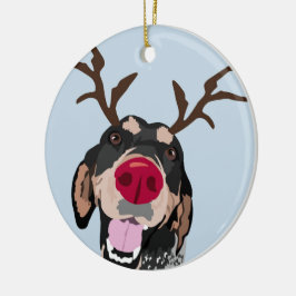 Rudolph Bluetick Coonhound Ornament