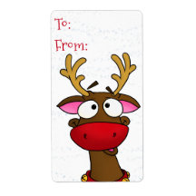 Rudolph, cadeau label stickers