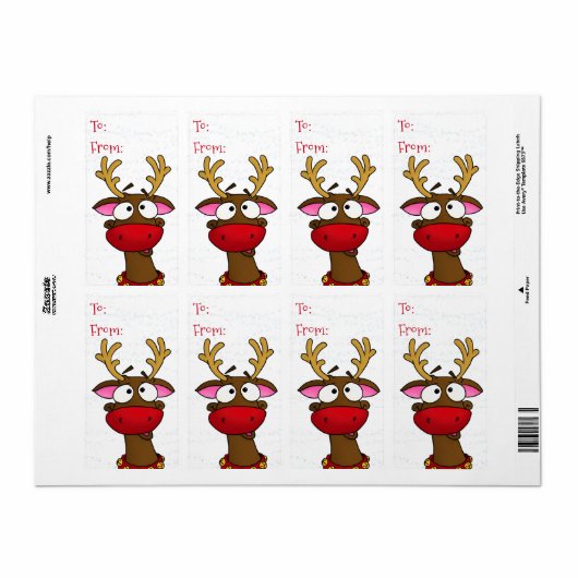 Rudolph, cadeau label stickers (Full Sheet)