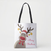 Rudolph Canvas tas met vrolijk kerstfeest (Voorkant)