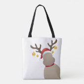 Rudolph Canvas tas met vrolijk kerstfeest (Achterkant)