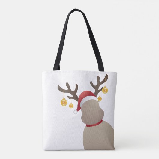Rudolph Canvas tas met vrolijk kerstfeest (Achterkant)